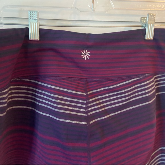 Athleta Purple Striped Leggings Size XL - Picture 5 of 5